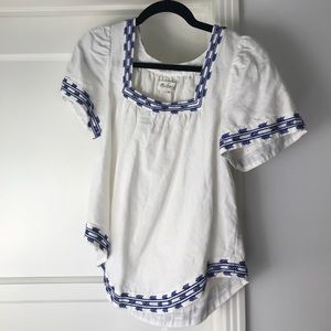 Madewell Arrow Stitch Peasant Top
